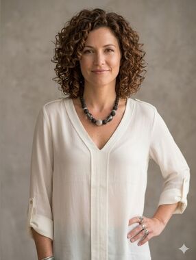 Light and Airy Dizzy Lizzy Sheer V-Neck Tunic Roll Tab Sleeves Size Large